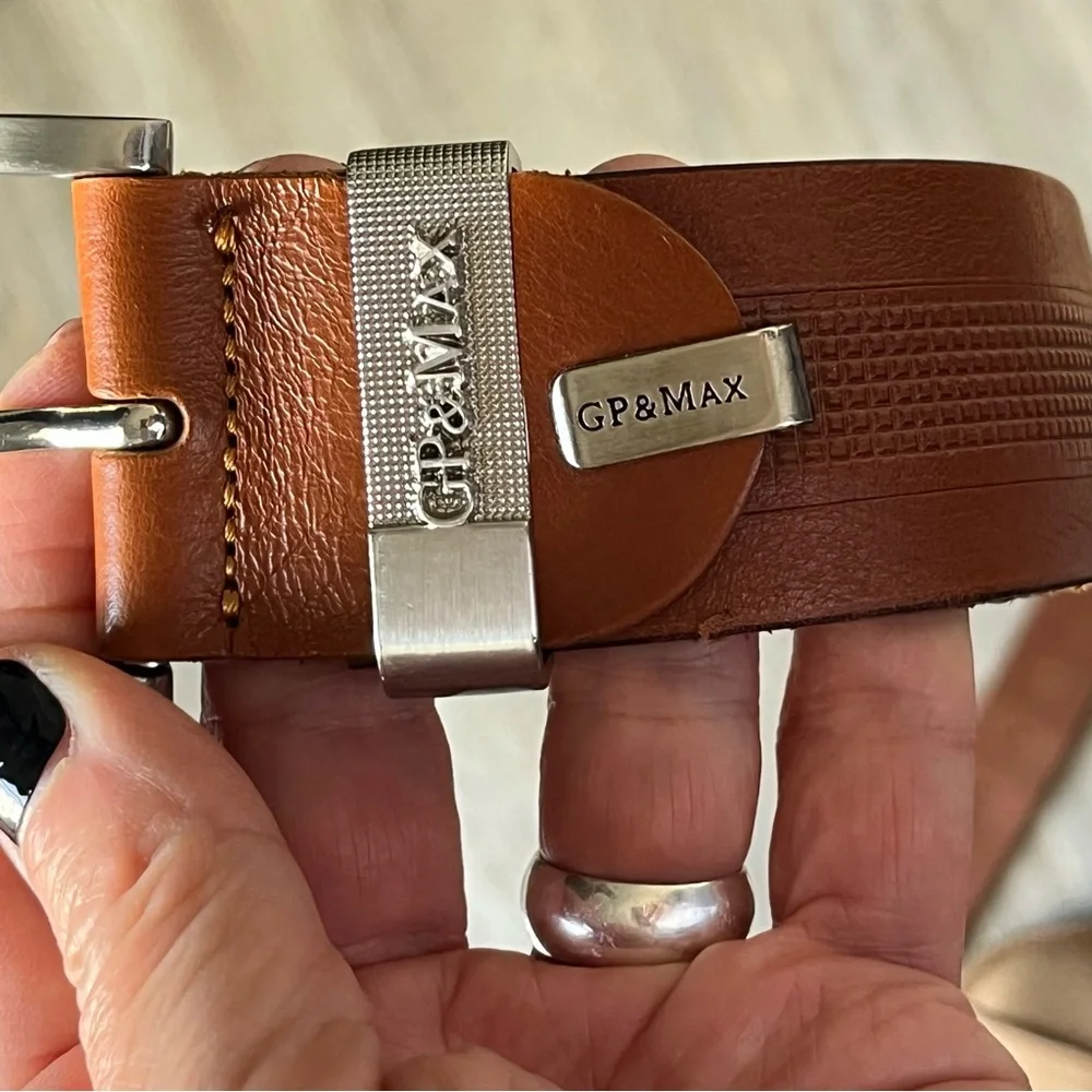 GP&Max Made in Italy Leather Belt Sz 38/40